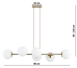 Brilagi - Lustr na lanku MILO ECRU 6xE27/60W/230V béžová/zlatá