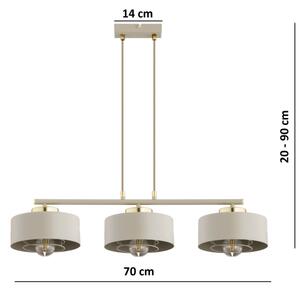 Brilagi - Lustr na lanku SPRING 3xE27/60W/230V béžová/zlatá