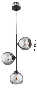 Brilagi - Lustr na lanku DIOR 3xE27/60W/230V černá/kouřová šedá
