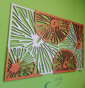 Vyřezávaný obraz na stěnu z dřevěné překližky orange 3D efekt KODJAK