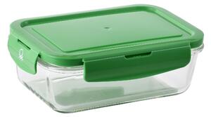 Dóza na potraviny z borosilikátového skla United Colors of Benetton 840 ml / zelené víko