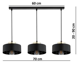Brilagi - Lustr na lanku SPRING 3xE27/60W/230V černá/zlatá