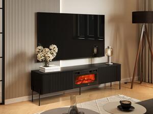 TV stolek/skříňka s krbem Wompor 190 EF, Barva: černá 5903211543814