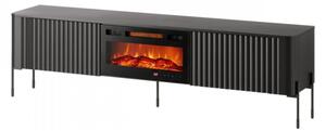 TV stolek/skříňka s krbem Wompor 190 EF, Barva: černá 5903211543814