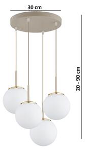 Brilagi - Lustr na lanku MILO ECRU 4xE27/60W/230V béžová/zlatá