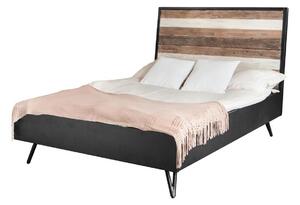 Manželská postel 180x200 INKA - černá / hnědá