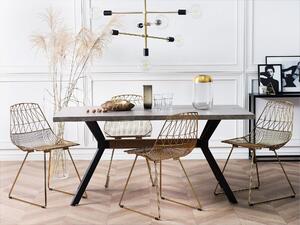 Jídelní stůl s betonovým efektem 160 x 90 cm šedý/černý BENSON