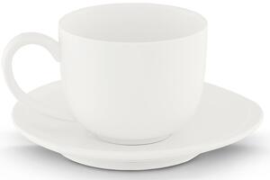 EmaHome RESEDA Šálek s podšálkem na kávu / pr. 15 cm / bílá