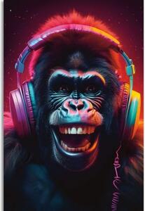 Obraz gorila se sluchátky - 40x60