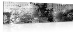 Obraz moderní mediální malba v černobílém provedení - 120x40 cm