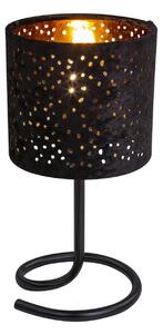 Stolní designová lampička NORRO, černá, zlatá