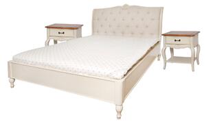 Manželská postel 180x200 MARIJANA s nočními stolky - slonová kost / krémová