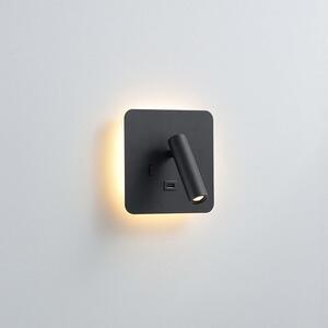 Ambient reading spot LED nástěnné svítidlo s USB Černá