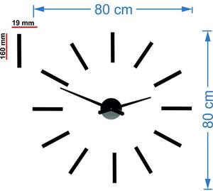Styles Moderní nástěnné hodiny paličky 2D plexi MIRROR X0038 černé