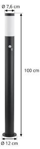 Nástěnné svítidlo Lindby Statius, černá/opál, železo, senzor, 100 cm