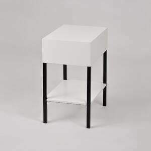 Noční stolek ERICO - bílý / černý