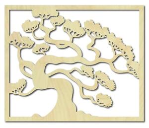 Dřevěný obraz na stěnu strom bonsai z překližky topol Drázský
