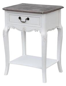 Noční stolek IZAURA - bílý / hnědý