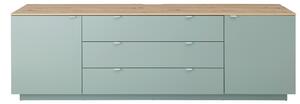 ŠIROKÁ KOMODA, mátově zelená, dub artisan, 240/77/44 cm Hom`in - Široké komody, Online Only