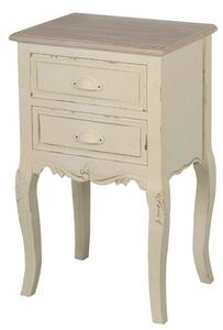 Šuplíkový noční stolek IZAURA - krémový / světle hnědý
