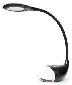 LED stolní dětská lampička, 6W, studená bílá, RGB podsvícení, černá