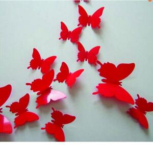 XMOMO Samolepka na stěnu motýli EDNA SA010 červené