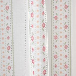 Růžovo-bílá záclona 140x183 cm Floral Stripe – Catherine Lansfield