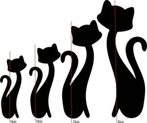 Moderní samolepka na stěnu - Černé kočky