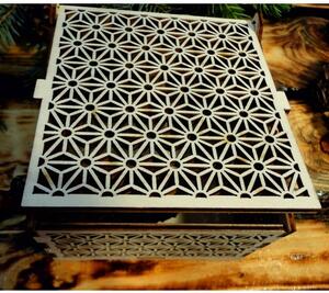 Vintage dřevěná krabička - Easy, rozměr: 12,6x12,6x8,2 cm, poskládaná