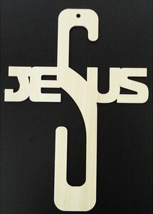 Dřevěná dekorace křížek - Jesus, rozměr-250x180 mm