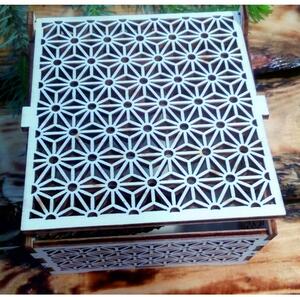 Vintage dřevěná krabička - Easy, rozměr: 12,6x12,6x8,2 cm, poskládaná