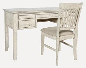 Rustikální psací stůl se židlí EMILIA - slonová kost / béžový