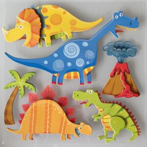 3D samolepky na zeď dětské dinosauři 3D001 30 x 30 cm IMPOL TRADE