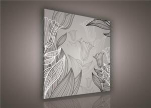 Obraz na plátně listy s tulipány 139O2, 80 x 80 cm, IMPOL TRADE