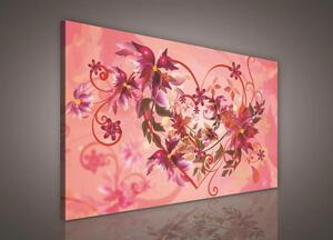 Obraz na plátně srdce s květy 209O1, 100 x 75 cm, IMPOL TRADE