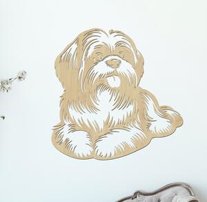 Dřevo života | Dřevěný obraz ležícího Shih Tzu | Rozměry (cm): 40x40 | Zvolte barvu dekoru: Javor