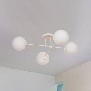 HELAM Stropní svítidlo Moon, 80 cm, 4 světla, písková barva, sklo, E27, stmívatelný, Krémová / jantar, Obývací pokoj / jídelna, kov
