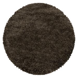 Breno Kusový koberec FLUFFY kruh 3500 Brown, Hnědá, 80 x 80 cm