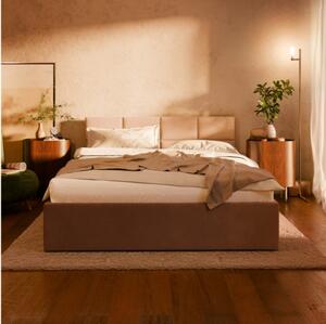 Manželská postel BORGO Velvet 160×200 cm hnědá