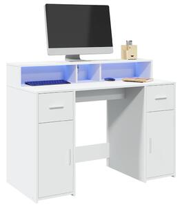 Psací stůl s LED světly bílý 120 x 55 x 91 cm kompozitní dřevo 3309411