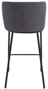 Tmavě šedá látková barová židle Kave Home Ciselia 65 cm