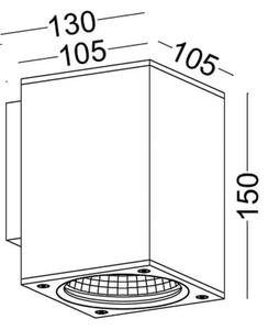 Luca square LED nástěnné svítidlo IP65 Ra>90 ⌀100mmDolu