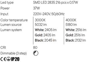 Redo FEBE 01-2843 kruhové stropní - nástěnné svítidlo/ LED 37W