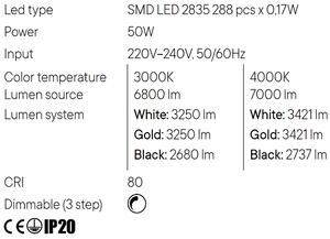 Redo FEBE 01-2849 kruhové stropní - nástěnné svítidlo/ LED 50W/3000K-4000K