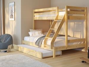 Patrová postel Harry - natur Borovice přírodní 90x200 cm