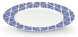 EmaHome LIVIDUS Mělký talíř / pr. 26 cm / bílá/modrá