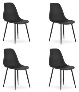Set čtyř jídelních židlí WAT černý - černé nohy (4 ks)