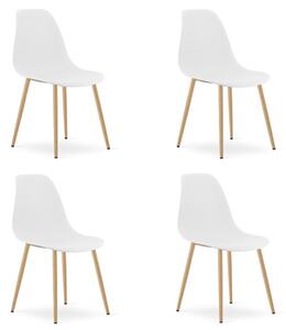 Set čtyř jídelních židlí WAT bílý - naturální nohy (4 ks)