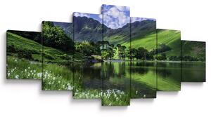 Obraz - Krajina s jezerem (210x100 cm)