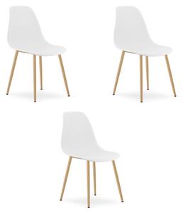 Set tří jídelních židlí WAT bílý - naturální nohy (3 ks)